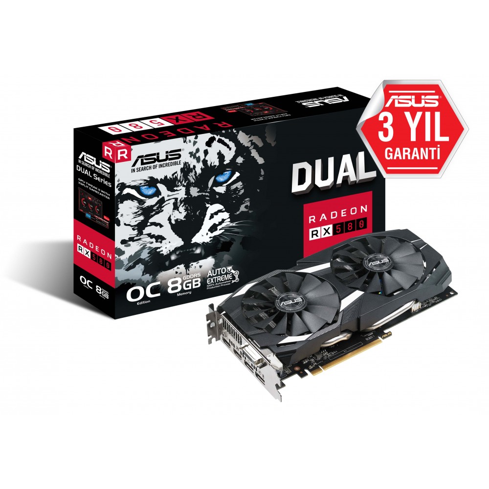 ASUS DUAL-RX580-O8G 8GB GDDR5 DVI HDMI 256Bit