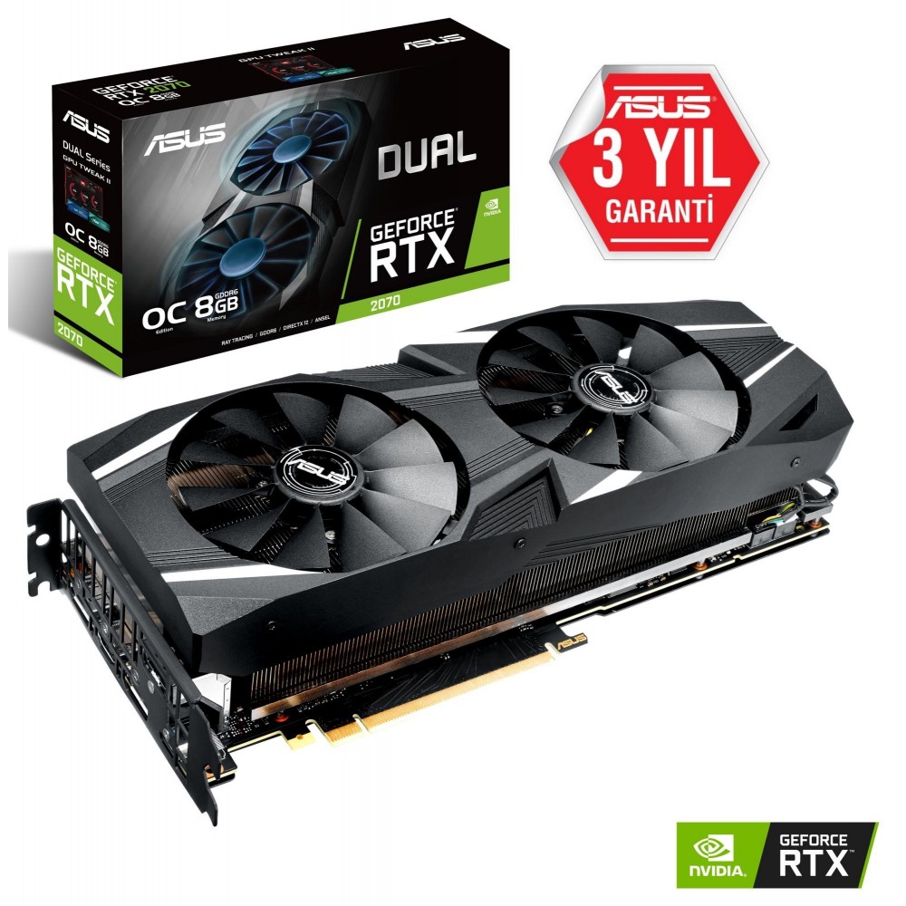 ASUS DUAL-RTX2070-O8G 8GB GDDR6 256Bit HDMI DP USB
