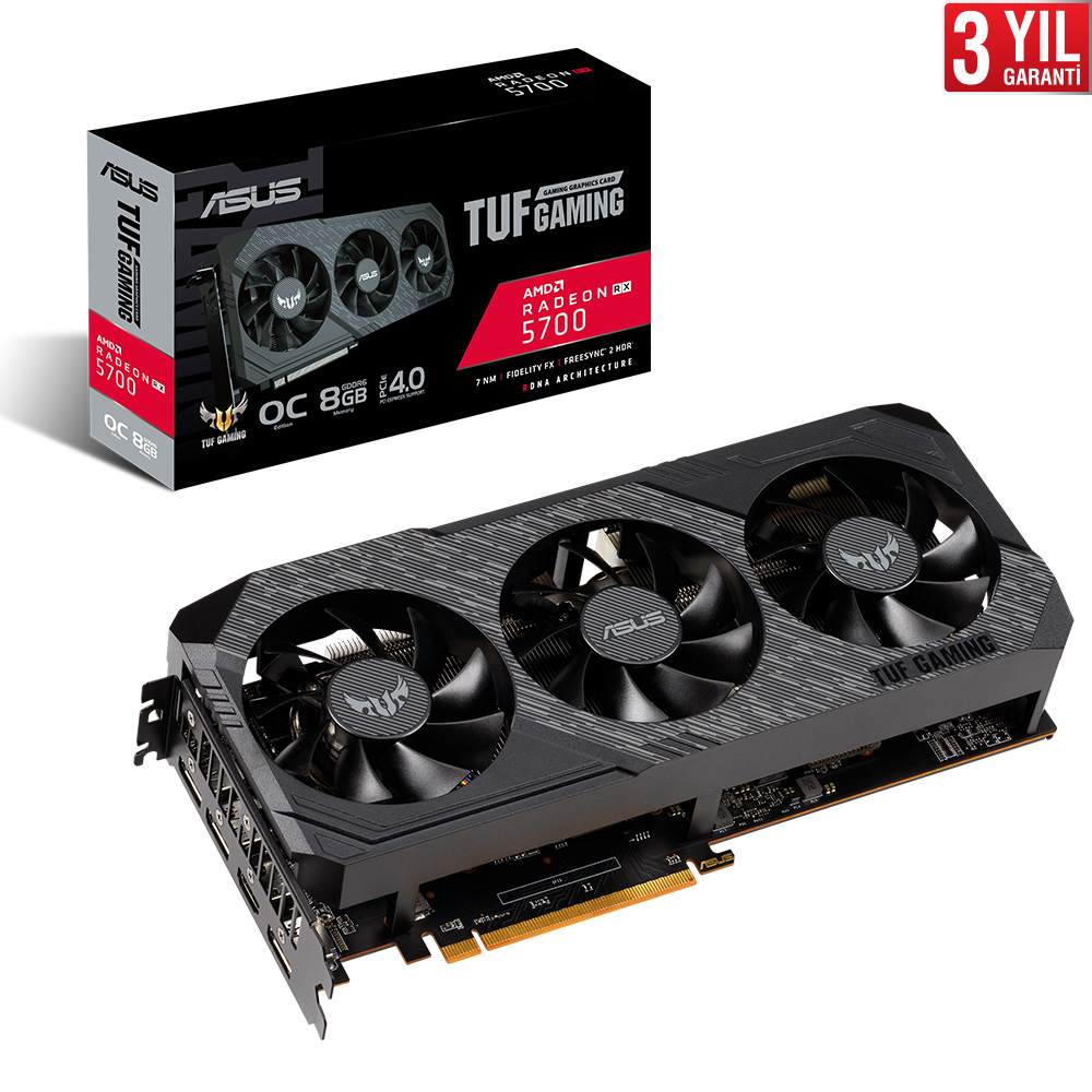 ASUS VGA TUF 3-RX5700-O8G-GAMING 8GB GDDR6 HDMI DP 256Bit